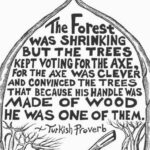 Paulo Coelho Instagram - The forest was shrinking but the trees kept voting for the axe for the axe was clever and convinced the trees that because his handle was made of wood he was one of them (Turkish proverb)