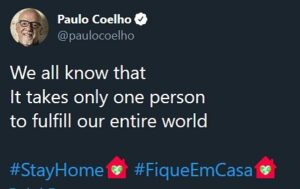 Paulo Coelho Instagram - We all know that It takes only one person to fulfill our entire world