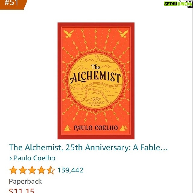 Paulo Coelho Instagram - And 33 years later (probably because it never became a movie) still there - currently #51