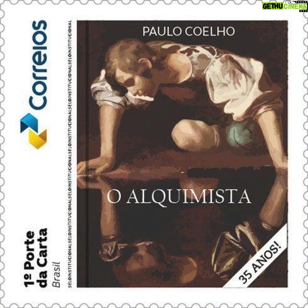 Paulo Coelho Instagram - Amanhã: lançamento de selo comemorativo de 35 anos de O Alquimista! 5 folhas = R$ 105 (€ 20 ou USD 22) Edição Limitada --> https://shopping.correios.com.br/wbm/store/script/wbm2400901p01.aspx?cd_company=ErZW8Dm9i54=&cd_product=8axOQoPQf0I=&cd_department=HdA1QoOfi/8=