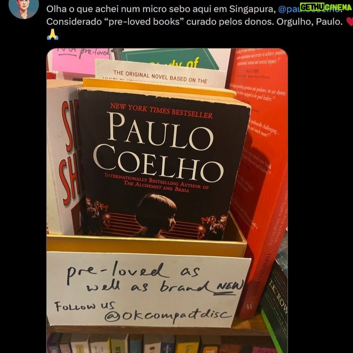 Paulo Coelho Instagram - Obrigado pela foto, Dani! E feliz semana @danibogoricin
