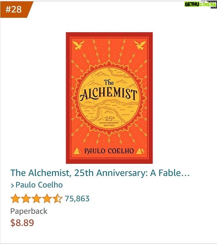 Paulo Coelho Instagram - Amazon has 12 million books. As I write, #thealchemist is among the top 30