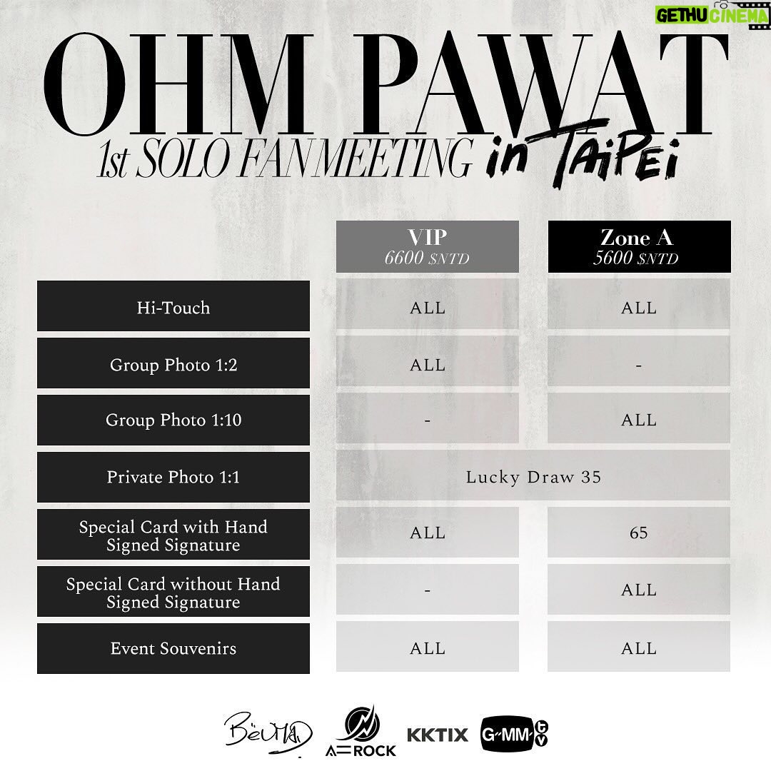 Pawat Chittsawangdee Instagram - We‘re thrilled to announce that Ohm Pawat’s first-ever solo fan meeting in Taipei is here! Don‘t miss out on this amazing opportunity to meet your favorite star! 【Ohm Pawat 1st Solo Fan Meeting in Taipei】 Date/Time: February 24, 2024 at 6:00pm (GMT+8) Venue: Hanaspace - 花漾展演空間 Ticketing Platform: https://kktix.com Ticketing Starts On: December 28, 2023 at 1:00pm (GMT+8) 好消息,我們很高興地宣布 Ohm Pawat 即將在台北舉辦首次個人粉絲見面會!不要錯過這個與您最喜愛的明星見面的絕佳機會! 【Ohm Pawat 台北首次個人粉絲見面會】 日期/時間:2024 年 2 月 24 日下午 6:00(GMT+8) 地點:Hanaspace - 花漾展演空間 票務平台:https://kktix.com 售票開始時間:2023年12月28日下午1:00(GMT+8) มาแล้ว! งานแฟนมีตครั้งแรกของ Ohm Pawat ในไทเป! อย่าพลาดโอกาสสุดพิเศษในการพบกับดาราคนโปรดที่คุณชื่นชอบ! 【Ohm Pawat 1st Solo Fan Meeting in Taipei】 วันที่: 24 กุมภาพันธ์ พ.ศ. 2567 เวลา 18:00 น. (GMT+8) สถานที่: Hanaspace - 花漾展演空間 แพลตฟอร์มการจองบัตร: https://kktix.com เริ่มจองบัตรได้ตั้งแต่: 28 ธันวาคม พ.ศ. 2566 เวลา 13:00 น. (GMT+8) #OhmPawat1stFMinTaipei #ohmpawat #GMMTV #BeVMAD