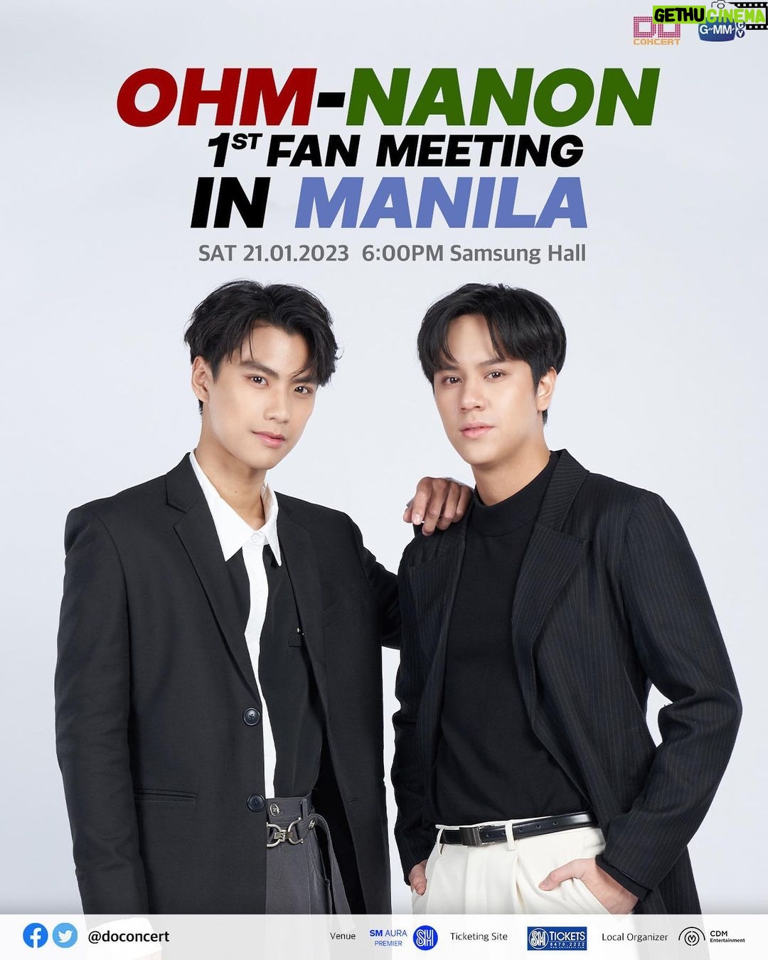 Pawat Chittsawangdee Instagram - Philippines, are you ready? Let’s all meet this January 21, 2023 at Samsung Hall for “Ohm-Nanon 1st Fanmeeting in Manila”! Go get your tickets via https://www.smtickets.com/events/view/11695 Can’t wait to see our Filipino fans. #OhmNanonFMManila2022 #ohmnanon #โอมนนน #ohmpawat #mynameisnanon #doconcert #GMMTV
