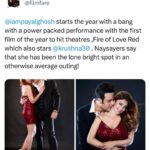 Payal Ghosh Instagram - Review of #fireoflovered 🙏🏻💓 #payalghosh 🖤🖤