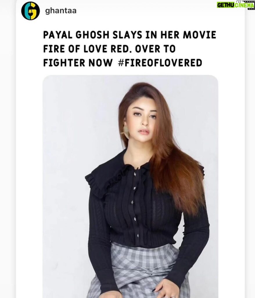 Payal Ghosh Instagram - Review of #fireoflovered 🙏🏻💓 #payalghosh 🖤🖤