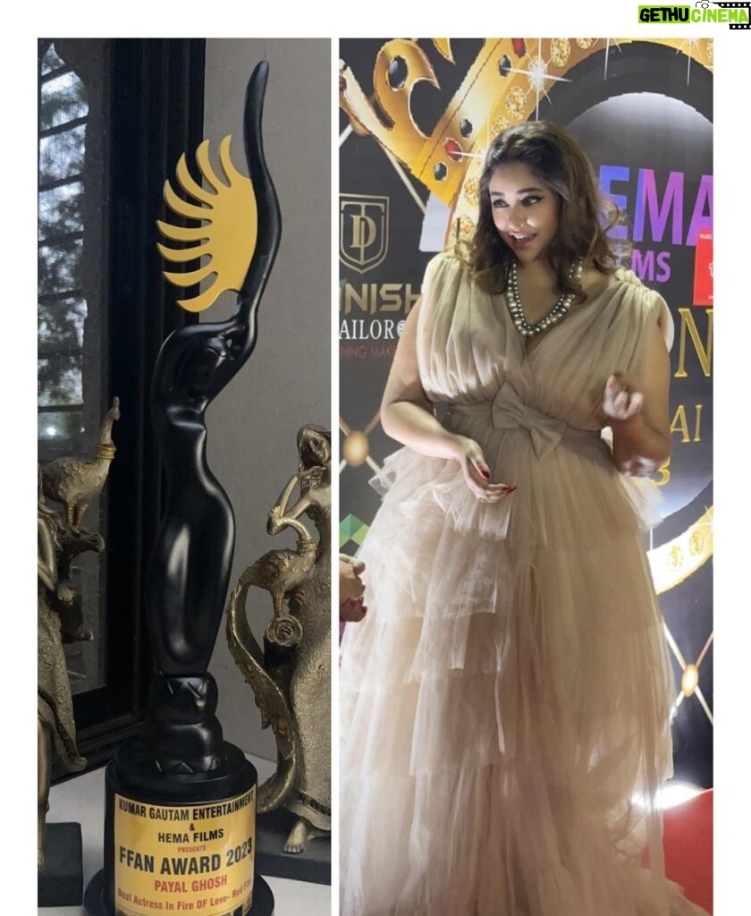 Payal Ghosh Instagram - Thanks @ffanawards for sending me the award, I couldn’t receive it by myself that day, as I had other events to attend, but really grateful for the appreciation 🖤 #onemoretothekitty #award #grateful #love @ekujain11 @dwaparpromoters #payalghosh Celebration Sports CLUB