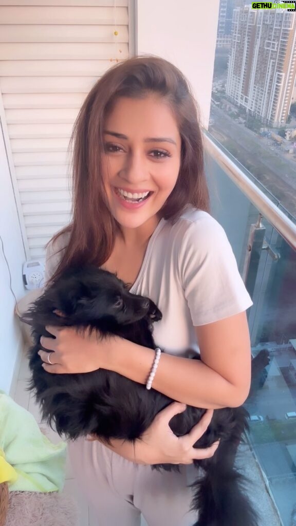 Payal Rajput Instagram - Simbaaaaaaa 🐶🧿 I might delete this video but I find it adorable how my dog exhibits human baby-like behavior. It has truly touched my heart, prompting me to share it with you. Please share your thoughts on the video and my dog’s charming reaction.😇🐶😇
