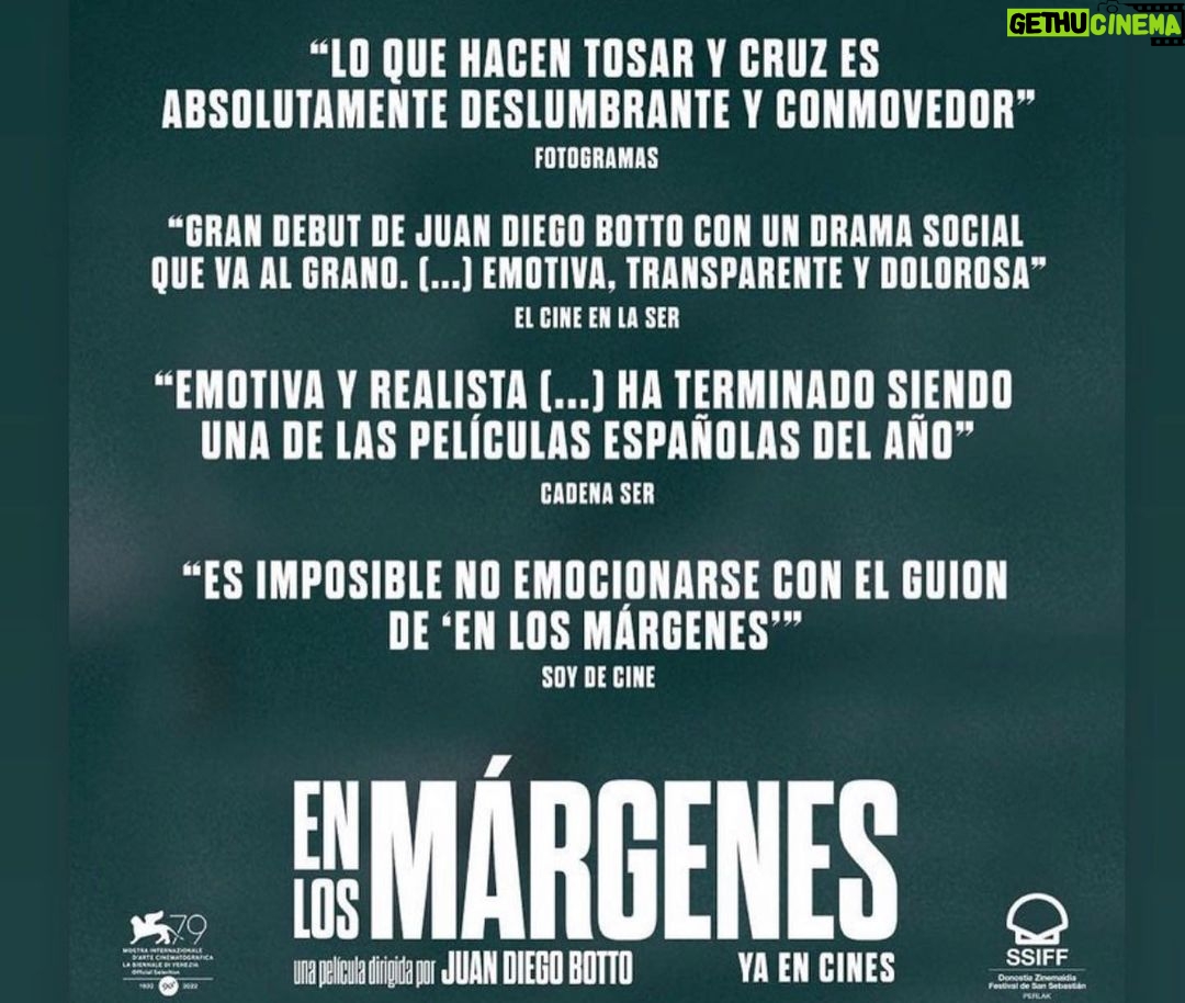 Penélope Cruz Instagram - Gracias por todo el cariño y por ir a las salas!!!! #enlosmárgenes #yaencines @juandiegobotto