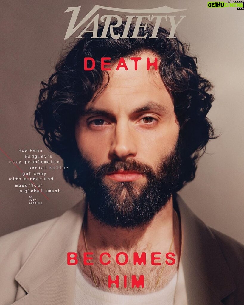 Penn Badgley Instagram - Death does go great with my hair rn @variety cover • photos by @heatherhazzan & interview w/ @kateaurthur • Fashion Director: Alex Badia @thealexbadia // Fashion Market Editor: Emily Mercer @elmercer // Fashion Market Assistant: Ari Stark @jaristark //Grooming: Amy Komorowski/The Wall Group @akgroomer thank you to the whole team 🌞and my team at @theledecompany