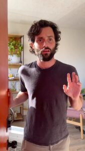 Penn Badgley Instagram - I’m on TikTok now. You have @nnnava & @scribbledbysophie to thank…. And of course @taylorswift . Btw my handle is @ iampennbadgley