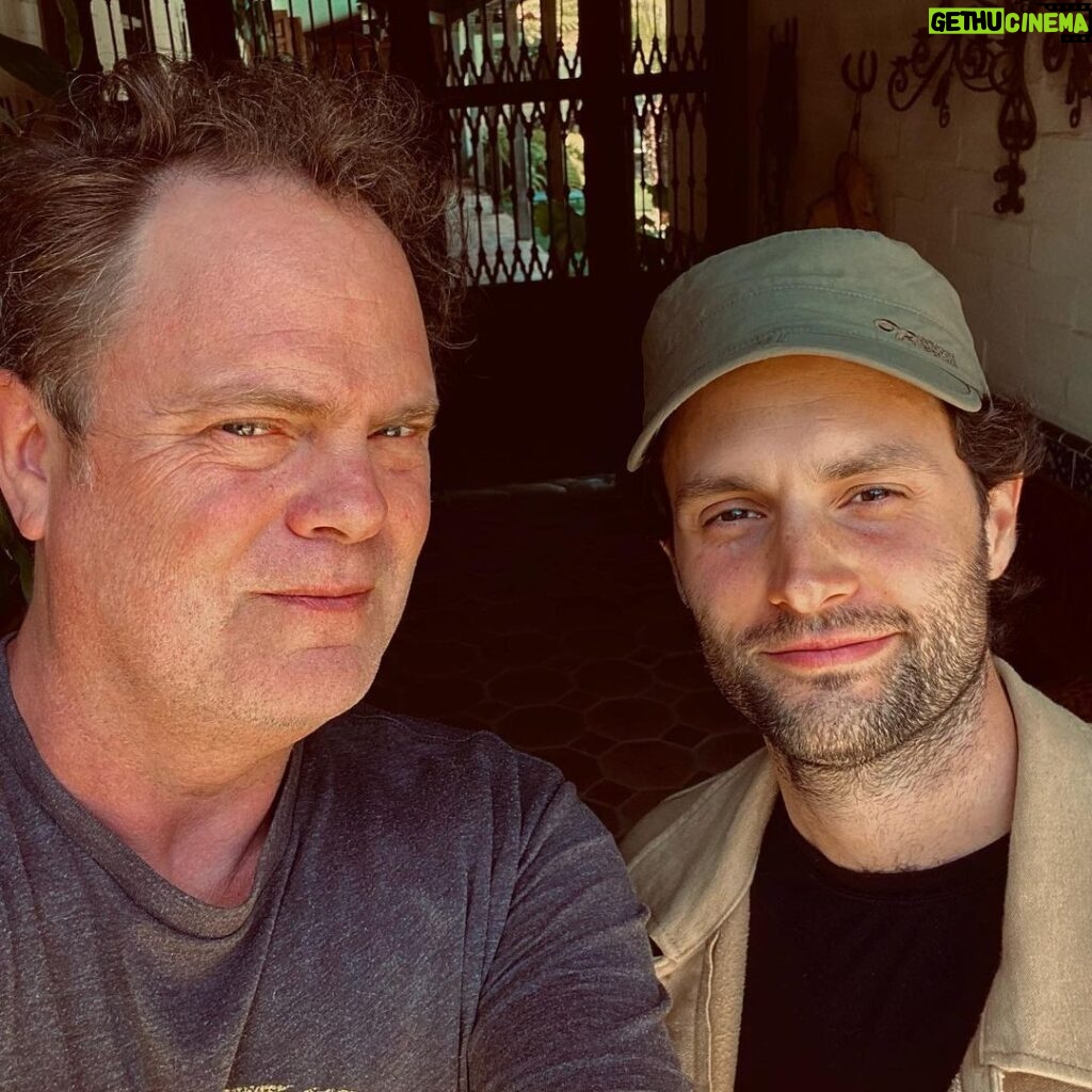 Penn Badgley Instagram - @rainnwilson interviewed me on @bahaiblog podcast (link in bio) about my journey towards the Bahá’í Faith and an exploration of its teachings. We open with a real banger about fame & anxiety, touch on race & social media, and manage to keep things constructive, I hope. If you’re listening and find anything about the Bahá’í writings interesting, or have any questions, please use Bahai.org as a resource. . . Two disclaimers: let me get ahead of you and acknowledge that 1) yes, I’m wearing a hat, and 2) beware that whenever I say “I’ll try not to be too tangential,” there is a massive tangent ahead.