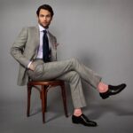 Penn Badgley Instagram - A beautiful Dormeuil wool #bespokesuit made by my friend Craig @robinsonbrooklyn whose shop I used to live above. Why now, of all times, to post something like this? Bc Craig asked me to. Sup Craig. ALSO consider everything we do before & after we vote is a decision to spend time, energy or money. I know exactly where it’s going with @robinsonbrooklyn and his is a small business I want to support. Thanks again, Craig! #pinksocks
