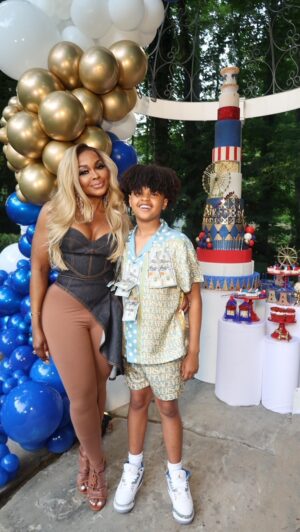 Phaedra Parks Instagram - On #MarriedtoMedicine you saw a portion of my son’s birthday party but I would be remiss if I didn’t share his speech in its entirety which included him presenting me with a wonderful custom @congeslife hand made necklace that pays homage to our unbreakable bond.  As a mother my goal is to teach my sons how to be not only great citizens but also astute businessmen.  So following his presentation, I gave him $150k to buy his first investment property.  Many of you watched his birth,  celebrated his birthdays with us and watched his first day of school.  Over the past 13 years I’ve been encouraged and sustained by your prayers, kind words, gentle smiles and warm hugs.  Thank you for the love I pray you receive it back ten fold.