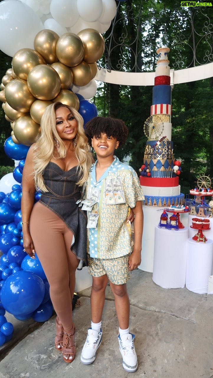 Phaedra Parks Instagram - On #MarriedtoMedicine you saw a portion of my son’s birthday party but I would be remiss if I didn’t share his speech in its entirety which included him presenting me with a wonderful custom @congeslife hand made necklace that pays homage to our unbreakable bond. As a mother my goal is to teach my sons how to be not only great citizens but also astute businessmen. So following his presentation, I gave him $150k to buy his first investment property. Many of you watched his birth, celebrated his birthdays with us and watched his first day of school. Over the past 13 years I’ve been encouraged and sustained by your prayers, kind words, gentle smiles and warm hugs. Thank you for the love I pray you receive it back ten fold.