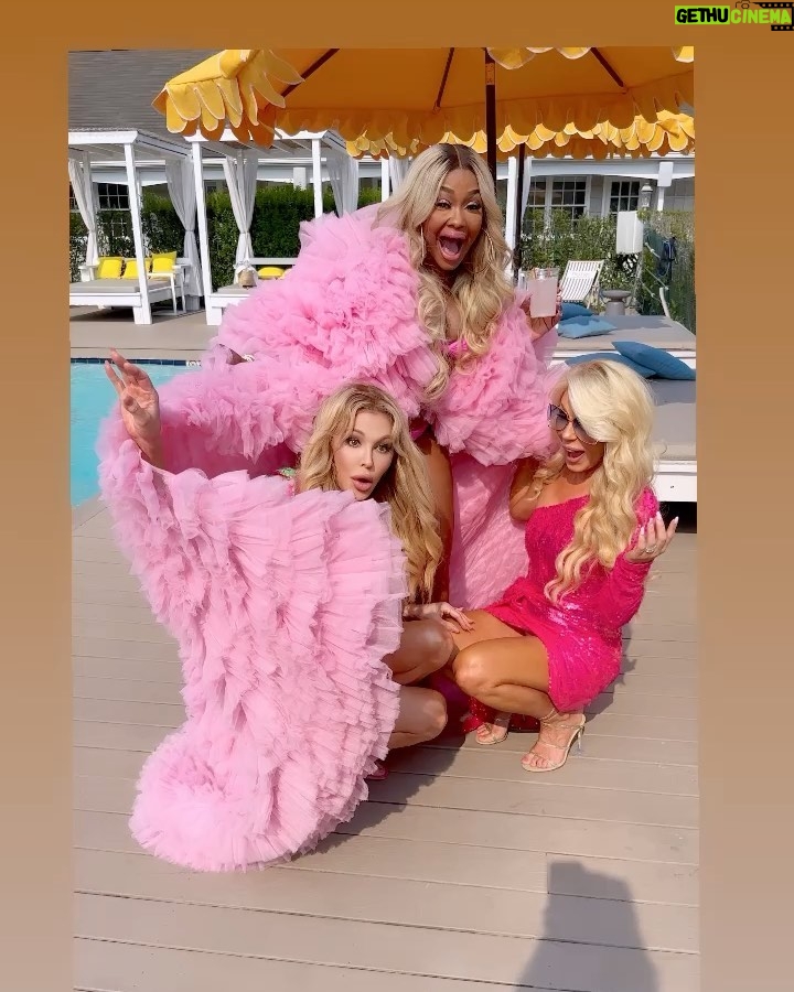 Phaedra Parks Instagram - Pink is my signature color πalways the flamingo in a flock of pigeons 𦩠#3flamingos #girlfriends Stylist: @fiskanistyle π: @theivyshowroom Thank you @People @sullivanmarisa @capri_southampton @adrianeschwartz @highlowhostess for making our #Hamptons #girlstrip #fabulous ππ Hamptons, NY