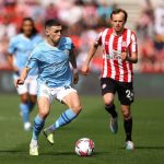 Phil Foden Instagram - Thanks to the fans for all your support this PL season 🩵 Thank you for the birthday wishes today too 🙌🏻 Brentford Community Stadium