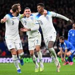 Phil Foden Instagram – Our #EURO2024 place secured 🔒 Proud of this team 🦁 Wembley Stadium