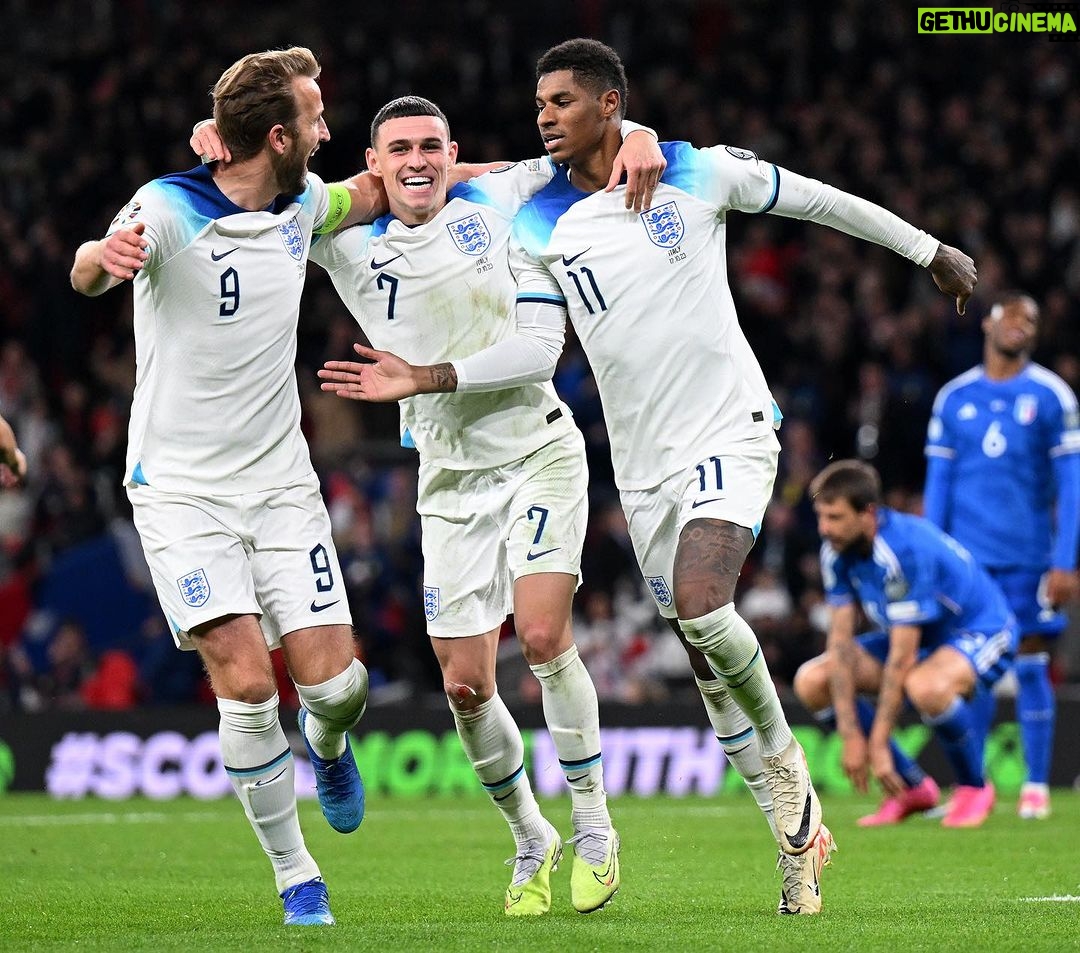 Phil Foden Instagram - Our #EURO2024 place secured 🔒 Proud of this team 🦁 Wembley Stadium