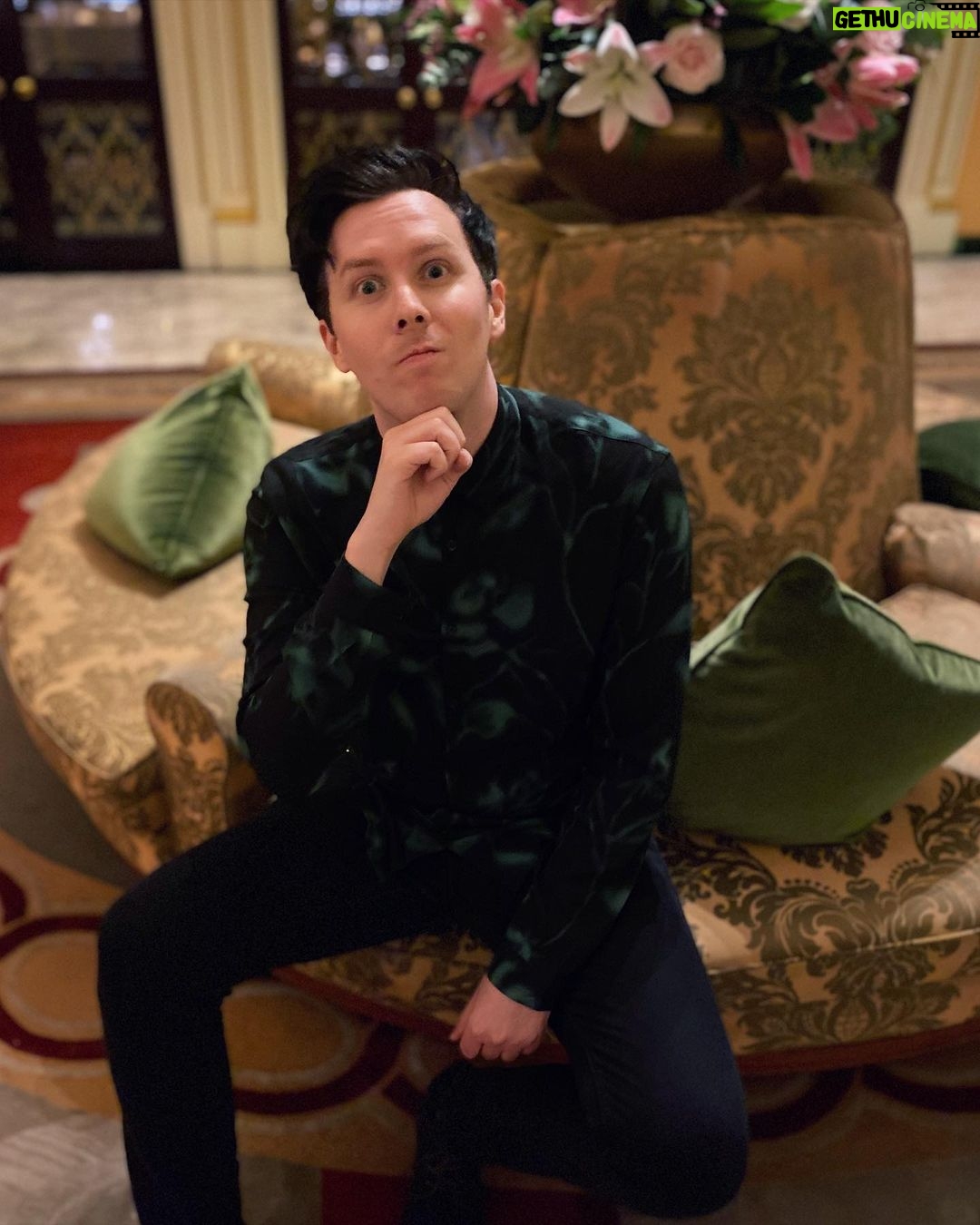 Phil Lester Instagram - Successfully camouflaging with all plants, fancy upholstery and plain white walls