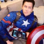 Phil Lester Instagram - #AD - This bowl of popcorn right now “Mr. Phil ..I don’t feel so good.” ..Okay maybe I’m taking my Marvel marathon a little too seriously. It’s been over a year since Endgame and as a fan I’m on a super superhero spree - but if you’re new to the Marvel Cinematic Universe and don’t yet get the 9000 amazing memes - GOOD NEWS as the best of Marvel is assembled on #DisneyPlusUK! So what are you waiting for?! Thanks to @DisneyPlusUK #Marvel (I’m never taking this Cap suit off)