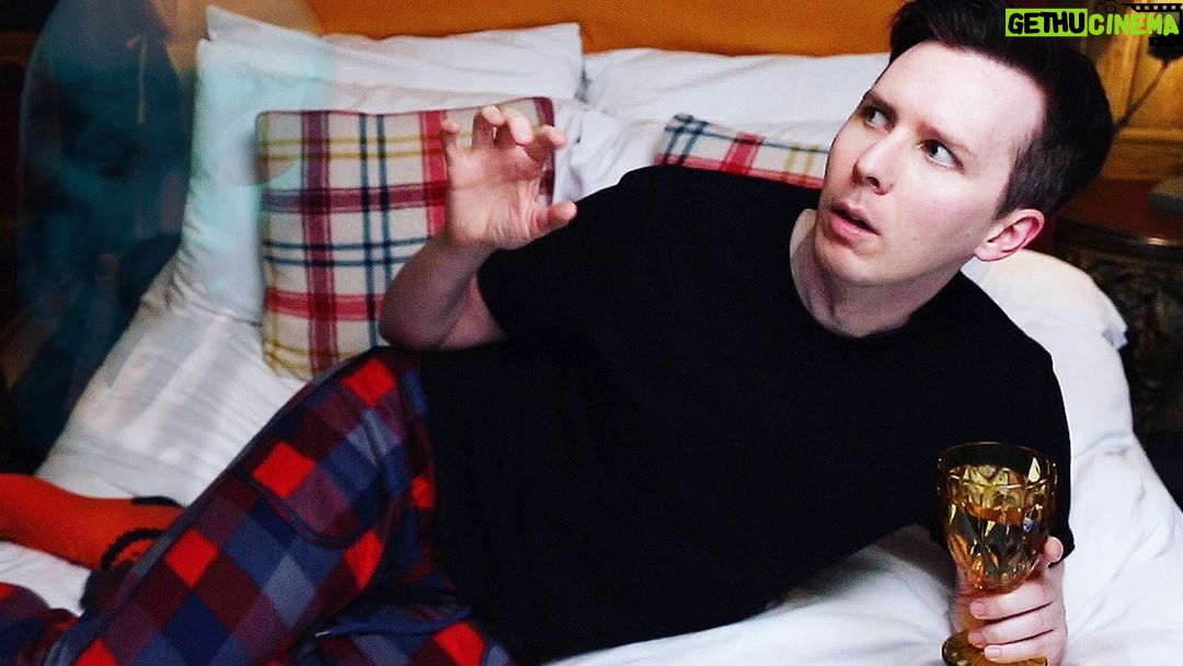 Phil Lester Instagram - #Ad Watch the final trailer for #DoctorSleepMovie and see it in theaters October 31st! Doctor Sleep is the continuation to 'The Shining' and my latest video was inspired by the film as I attempt to survive the night in a haunted hotel 👻