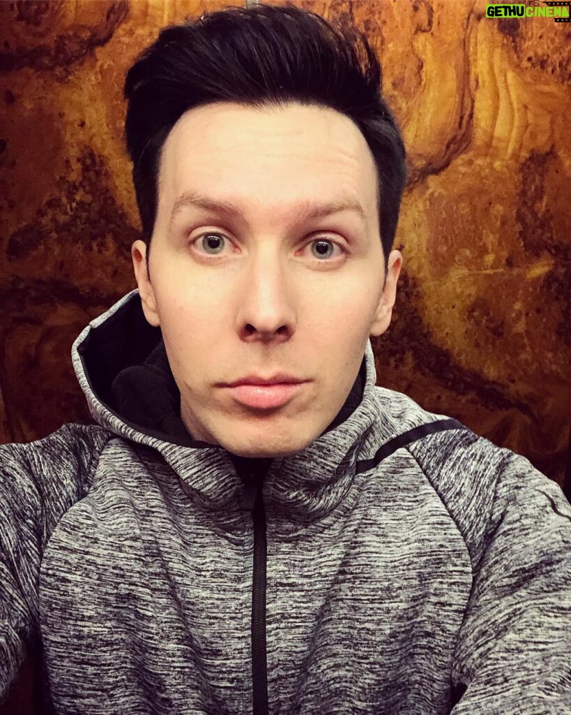 Phil Lester Instagram - I look like I was off for a long run but I was actually waddling to the shop to buy more pancake toppings 🥞