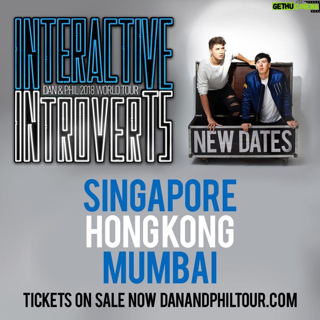 Phil Lester Instagram - New dates for the Dan and Phil 2018 world tour - Come see us in Hong Kong / Singapore / Mumbai! Tickets on sale NOW! danandphiltour.com 💥💥💥