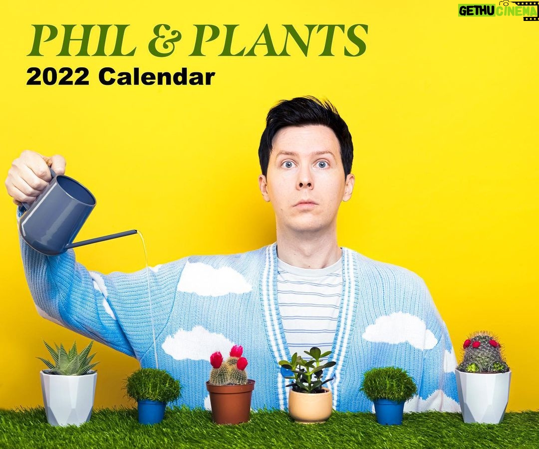 Phil Lester Instagram - Presenting the PHIL AND PLANTS CALENDAR 2022! 12 whole months of fashionable plants paired with a thematic Phil. plus every calendar comes with a bonus SIGNED polaroid!! 📆🌱 / amazingphilshop.com / us.amazingphilshop.com 📸 @lindablacker