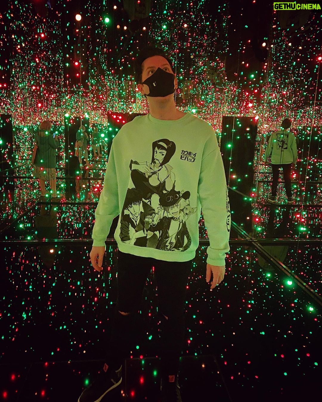 Phil Lester Instagram - I’m sure me almost falling into the water around this exhibit while posing for instagram is what the artist would have wanted Yayoi Kusama, Tate Modern