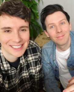 Phil Lester Instagram - Just a couple of boys who bought a house together before being trapped in lockdown and now want to murder each other oops (#AD) We’re gonna do live shows together on @Stereo so come hang out and give us someone to talk to!! (Tuesday and Thursday 9pm uk time) Download the app and follow both of us @AmazingPhil and @danielhowell and you’ll be entered into a giveaway to win RARE Dan and Phil stuff! (Link in my bio to follow) Check out the new video on my channel with Dan for more info ✨