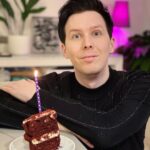 Phil Lester Instagram - You may think this is a generous slice of birthday cake but it’s actually all that’s left of of the whole thing ..FOR NOW