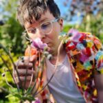 Phil Lester Instagram - inhaling some nature (bryony made this shirt with some fabric we saw in japan!!)