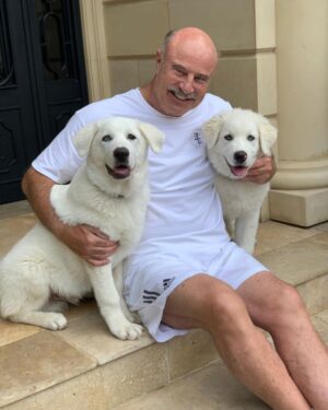 Phil McGraw Instagram - Hanging with pups. Einstein and Blue on a Saturday afternoon! Only better than a good rescue pup, is TWO good rescue pups! #rescuedog #rescuedogsofinstagram