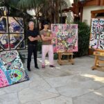 Pierce Brosnan Instagram - A good morning painting with you @paris.brosnan. Never stop painting. © Paris Brosnan
