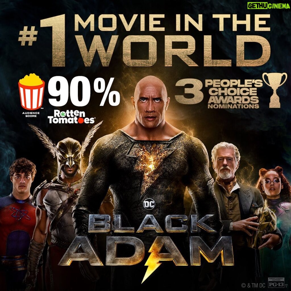 Pierce Brosnan Instagram - Thank you to audiences everywhere for making #BlackAdam the #1 MOVIE IN THE WORLD⚡