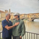 Pierce Brosnan Instagram - Papa and Paris, Florence, Ponte Vecchio.