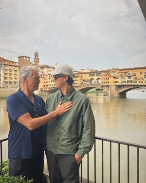 Pierce Brosnan Instagram - Papa and Paris, Florence, Ponte Vecchio.