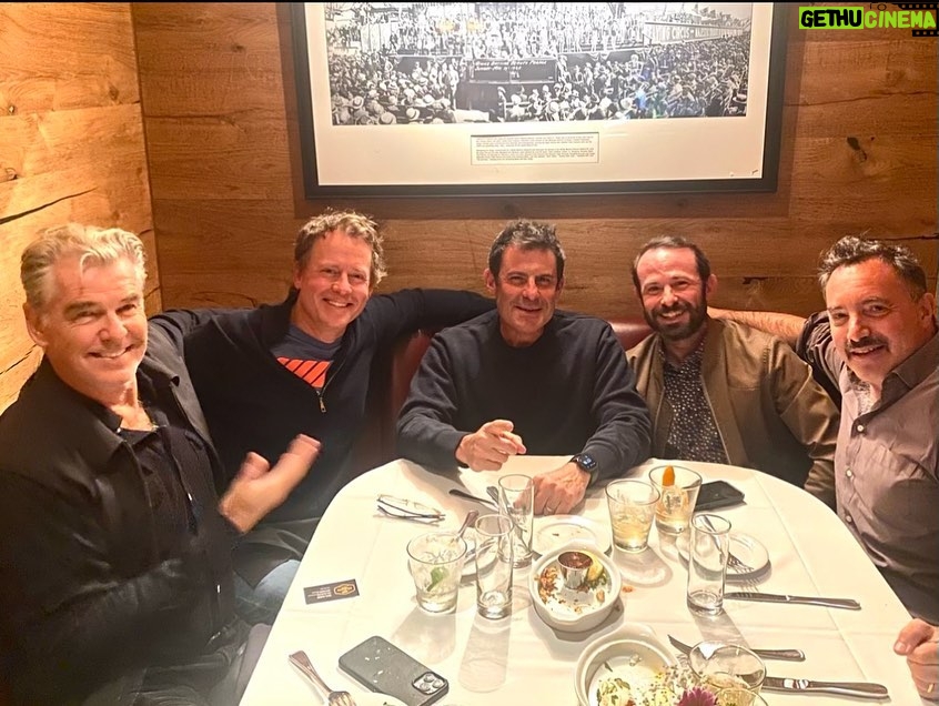 Pierce Brosnan Instagram - “Matador” reunion ! Say no more ! ….Mr. Greg Kinnear, Mr. Sean Furst, Mr. Brian Furst, Mr. Richard Shepard. Say no more! ☘️❤️💥💥💥🎥