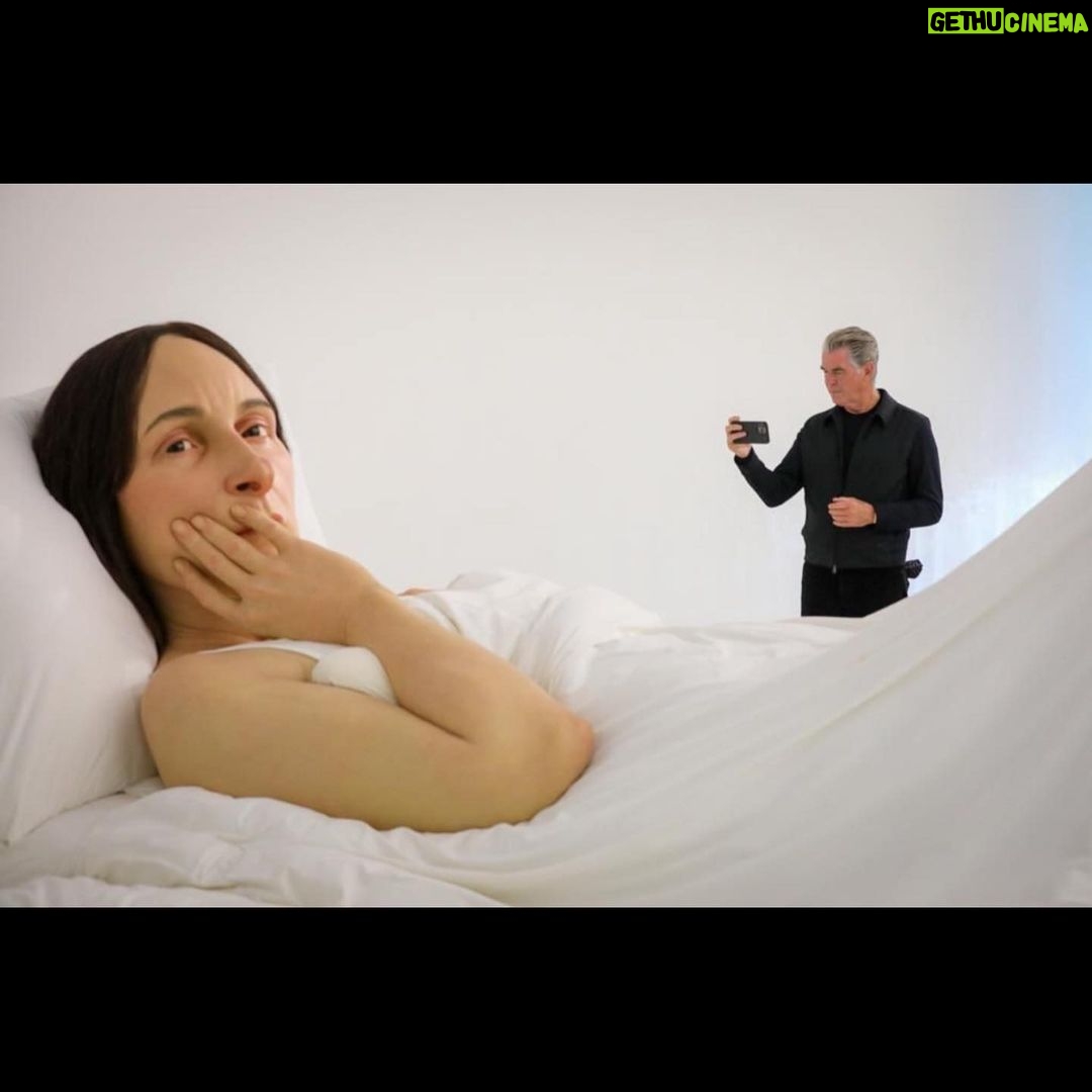 Pierce Brosnan Instagram - The Mac Belfast …if you have a chance to see the work of Australian Sculptor Ron Mueck @ The Mac, check it out, it will bedazzle you.