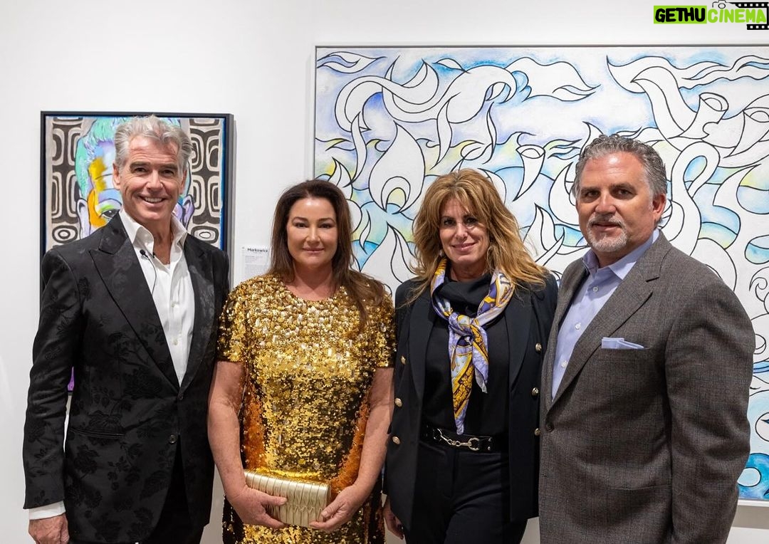 Pierce Brosnan Instagram - At Art Miami with Keely, Pamela Cohen and Nick Korniloff. @OLEA.art #ArtMiami …booth AM409. Thank you for this most memorable time in the company of you all.