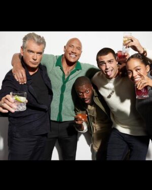 Pierce Brosnan Instagram - Time to raise a glass to my brothers and sisters of Black Adam, in my heart forever.  Grá Mor ☘️big love.