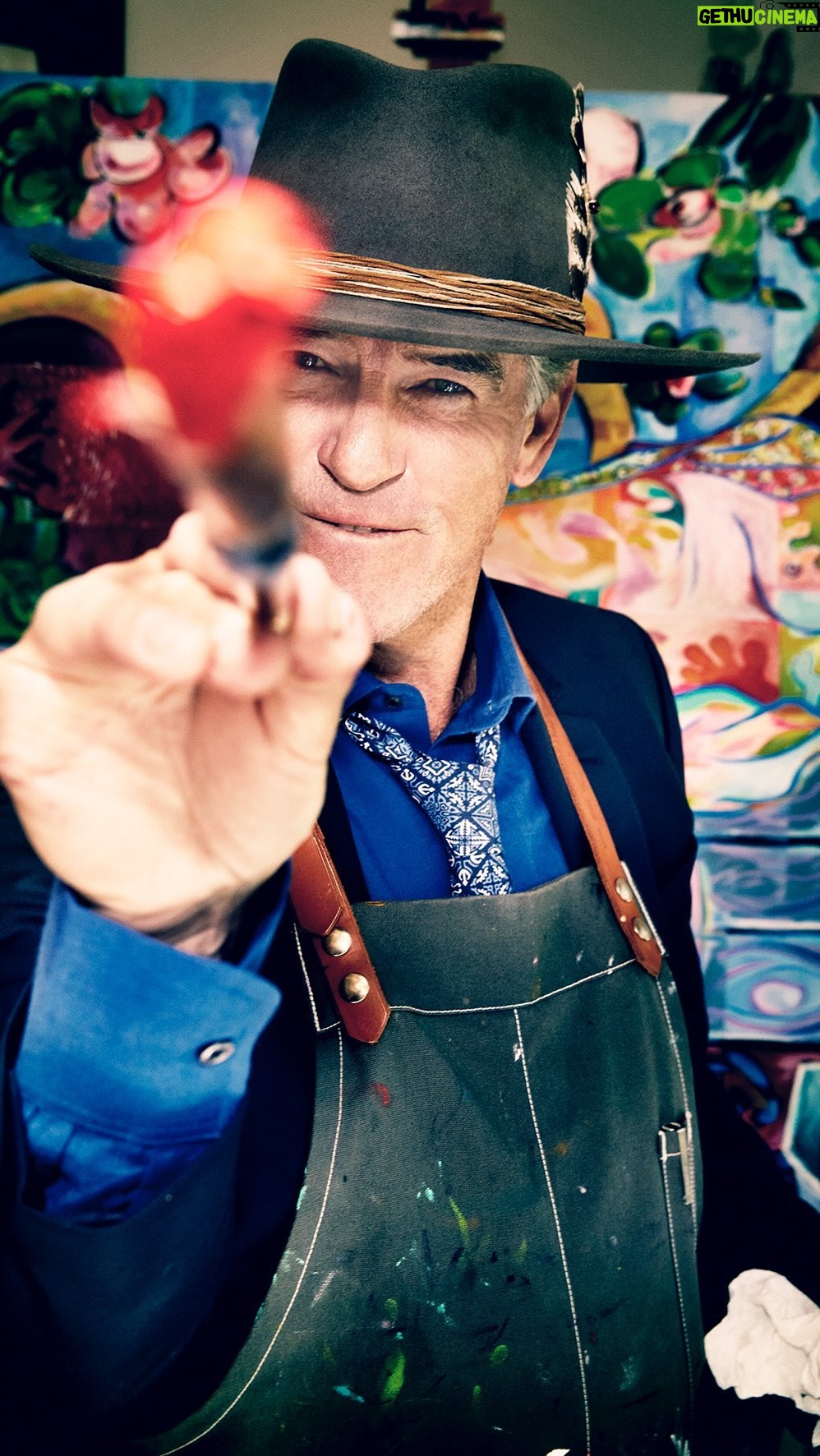 Pierce Brosnan Instagram - I’m delighted to announce my Art Miami debut where I will showcase several artworks from my “So Many Dreams” exhibition. I’m excited to share this journey with you, so please be sure to join my Collector Waitlist for details on the exciting events we have planned in Miami (link in bio and more details to follow). My collection will be on view at Art Miami from 12/5 - 12/10, located at Booth AM409 @piercebrosnanofficial @olea.art @artmiamifairs