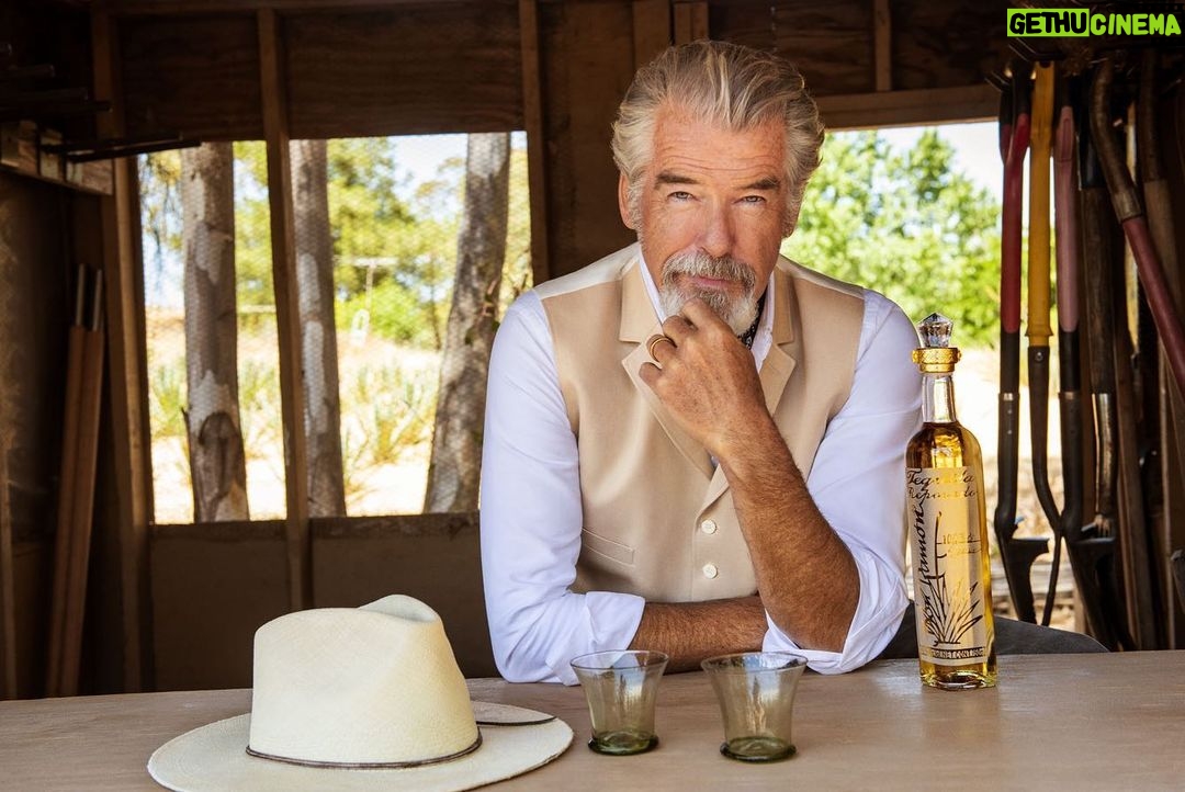 Pierce Brosnan Instagram - There's no better way to celebrate #InternationalTequilaDay later this month than with @casadonramon’s award-winning Punta Diamante Reposado, made from 100% Blue Agave from the highlands of Jalisco, Mexico. Happy celebrating. #ArtofTequila #CasaDonRamon
