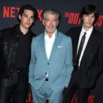 Pierce Brosnan Instagram - Great night out with my sons, Dylan and Paris, celebrating The Out-Laws with Adam Devine and Nina Dobrev!! Coming to Netflix July 7th 💥 #theoutlaws