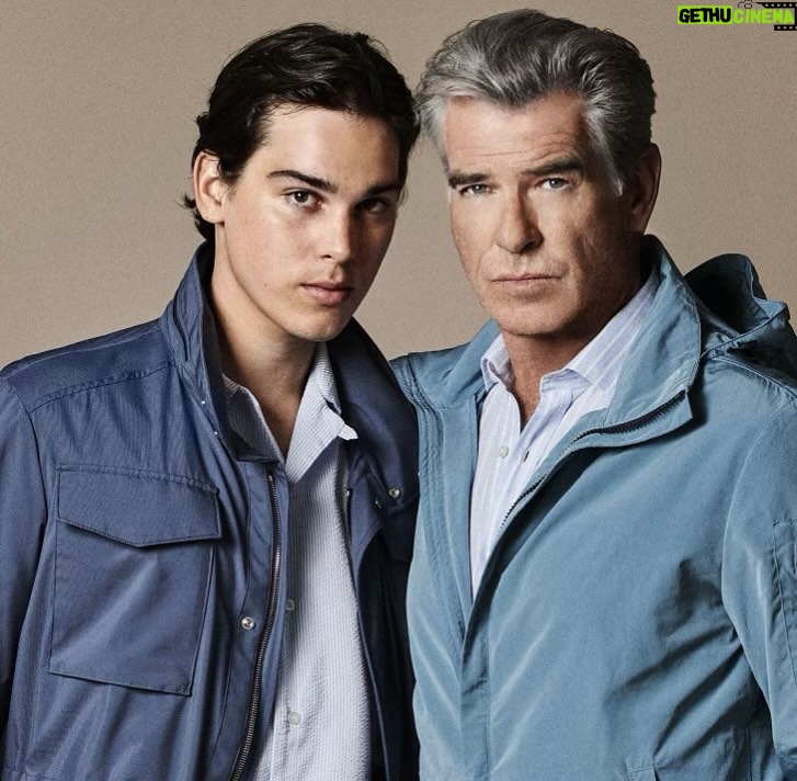 Pierce Brosnan Instagram - Paris and Pierce Brosnan for Paul & Shark Spring 2024 @paulandshark #followtheshark #afatherandsontale