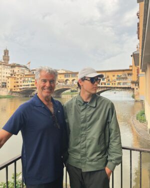 Pierce Brosnan Instagram - Papa and Paris, Florence, Ponte Vecchio.