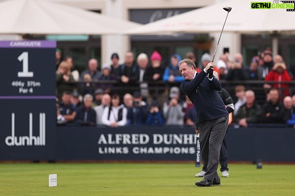 Piers Morgan Instagram - Hard to describe the utter terror of teeing off at Carnoustie on the first day of the @dunhilllinks in front of a large crowd, knowing you once hit it at right angles off a stone bridge into the clubhouse.. especially when @garethbale11 has just launched one nearly onto the green.. give me appearing live in front of millions of TV viewers any day. But thankfully I got it away, and it was a brilliant day. Carnoustie Championship Course