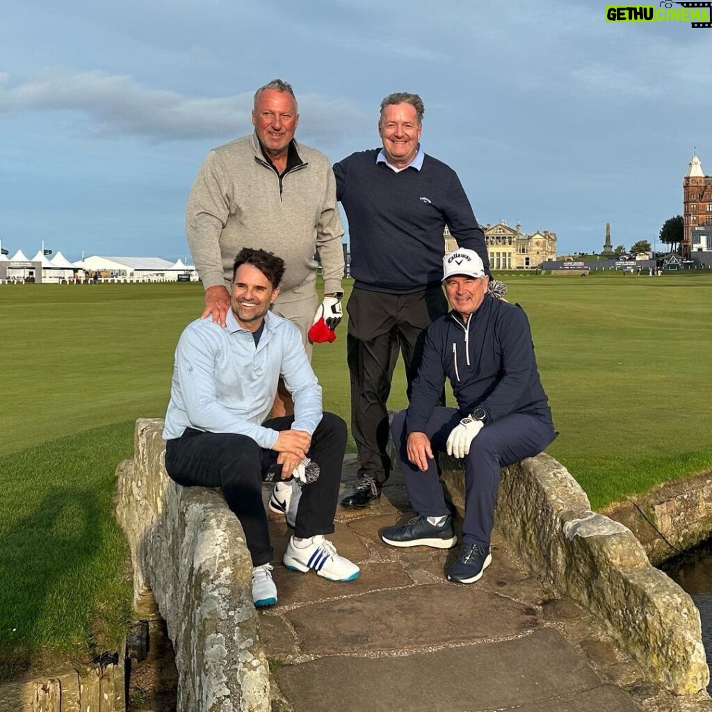 Piers Morgan Instagram - BREAKING NEWS: Beefy & Lamby lose to Stanty & Piersy by one hole in Dunhill Links practice round showdown. Lovely afternoon at the home of golf, albeit more competitive than the Ryder Cup. ⛳️ 🏌️‍♂️ Old Course at St Andrews