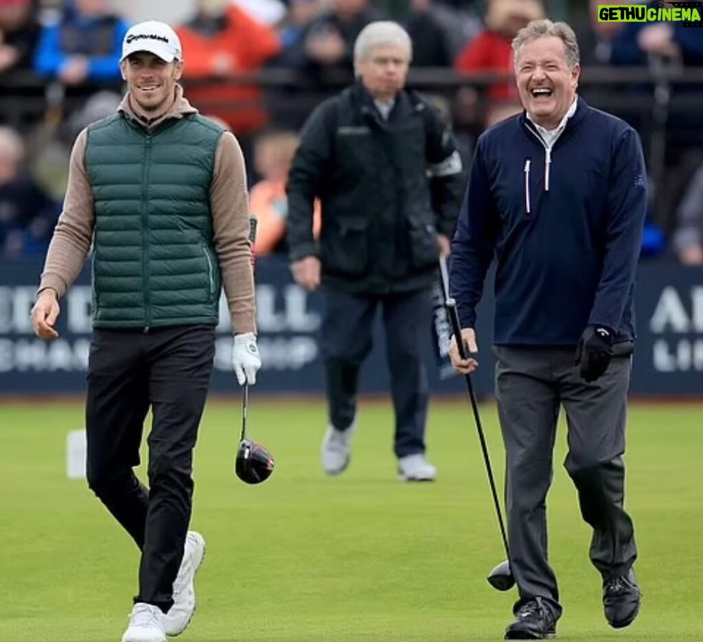Piers Morgan Instagram - What a fantastic week - again - at the wonderful @dunhilllinks pro-am golf tournament. New friendships made, old ones rekindled, sumptuous hospitality, and the best/worst of Scottish weather to test us out on three of the world’s greatest courses. I loved every second. My heartfelt thanks to Johann Rupert @cutmaker and his wife Gaynor for being the finest of hosts. To my pro @rossfisherpga who couldn’t have been more friendly & supportive even as I shanked it into gorse bushes. To all the Dunhill team and the staff at @carnoustiegolflinks @kingsbarnsgolflinks @thehomeofgolf for their amazing hard work and cheery good humour. To everyone at the Rusacks @marineandlawn which is such a great hotel. And especially to all the spectators who came out to support us, even in diabolical conditions. Just a brilliant week!